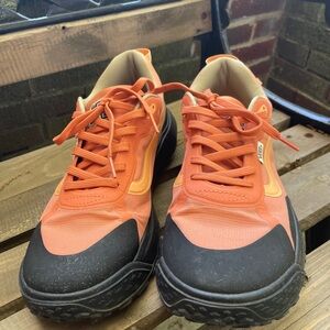 Vans Orange and Black Sneakers with Durable Rubber Sole